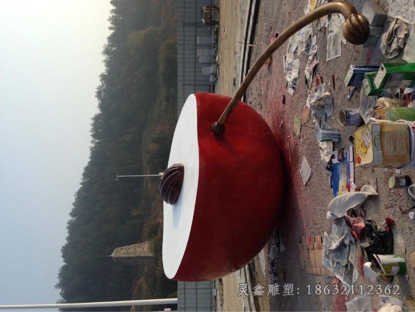 不锈钢抽象苹果广场景观雕塑