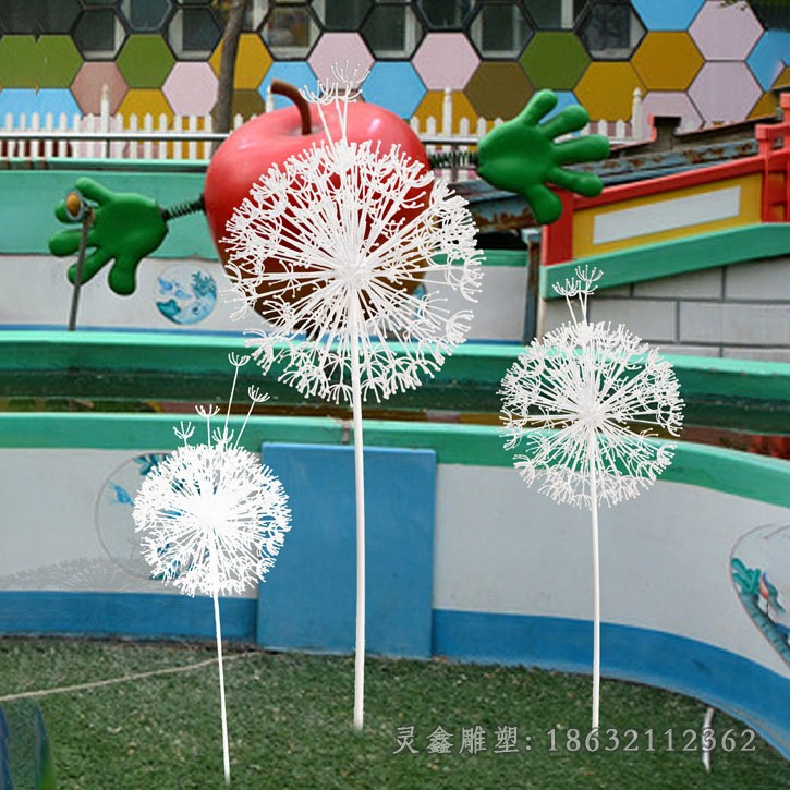 不锈钢蒲公英庭院景观雕塑