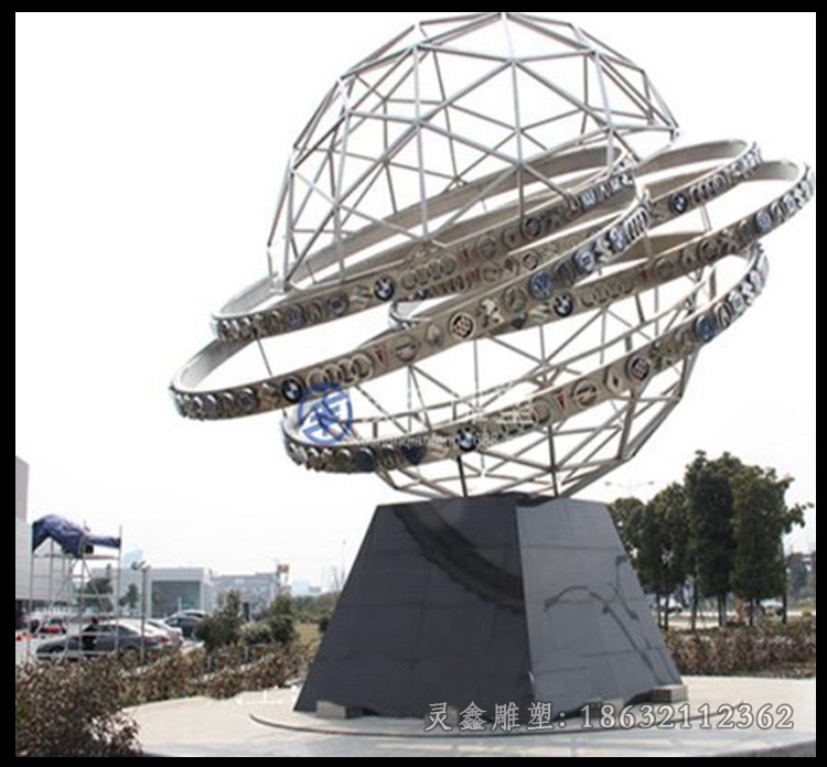 不锈钢镂空广场标志景观雕塑