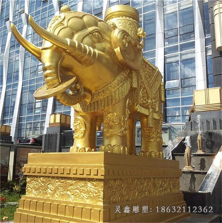 大象城市动物标志铜雕