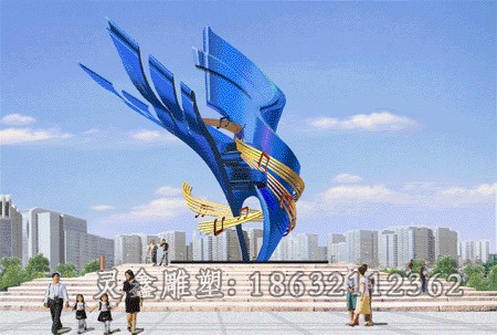 不锈钢街边抽象景观标志雕塑