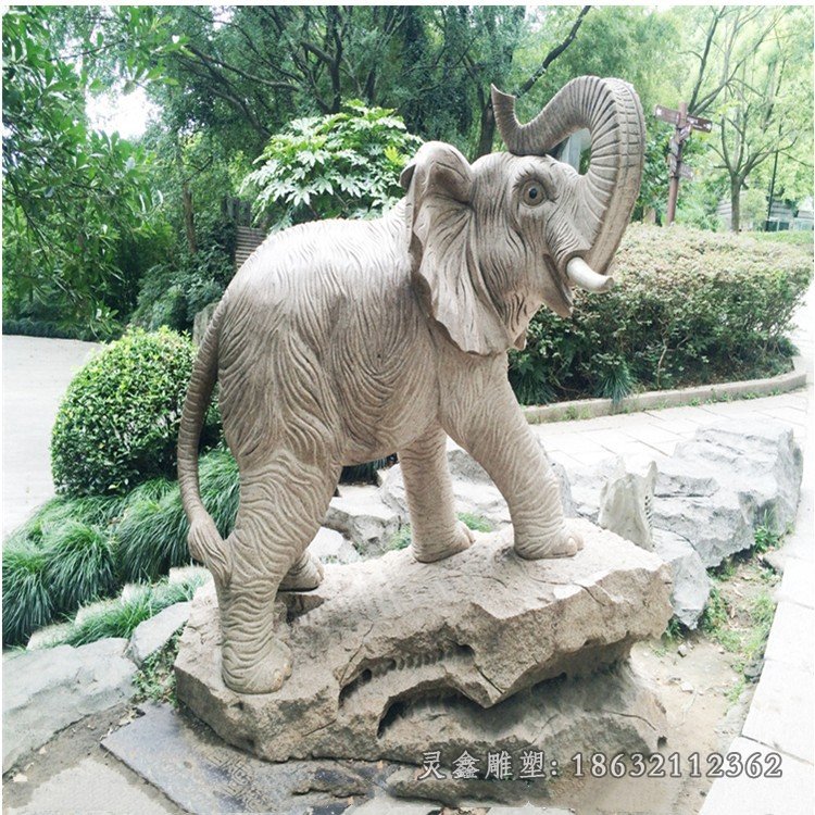 抬头大象动物城市铜雕大象铜雕 (55)