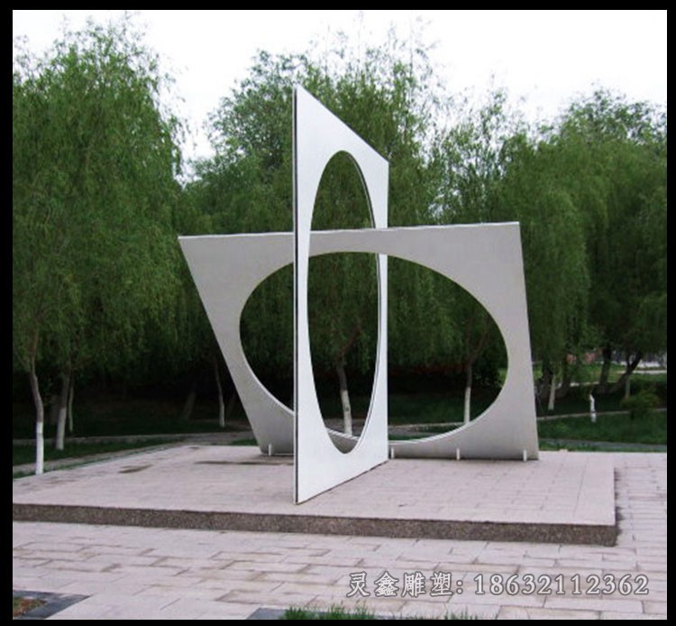 不锈钢相接抽象公园景观雕塑