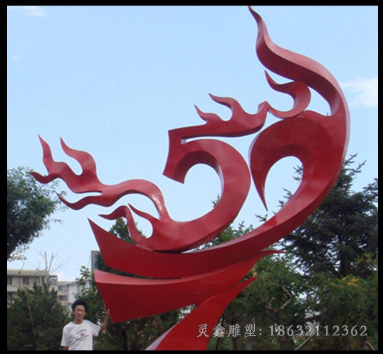 不锈钢彩绘数字城市景观雕塑