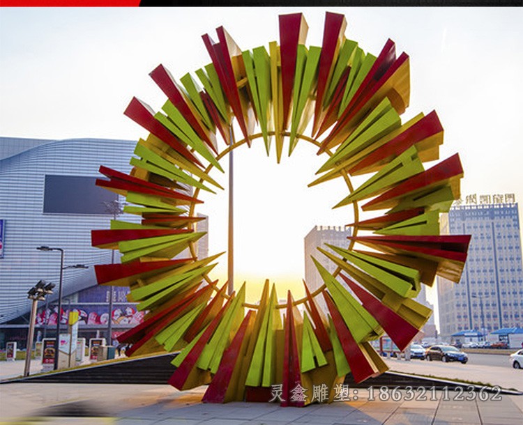 不锈钢彩绘街边景观标志雕塑