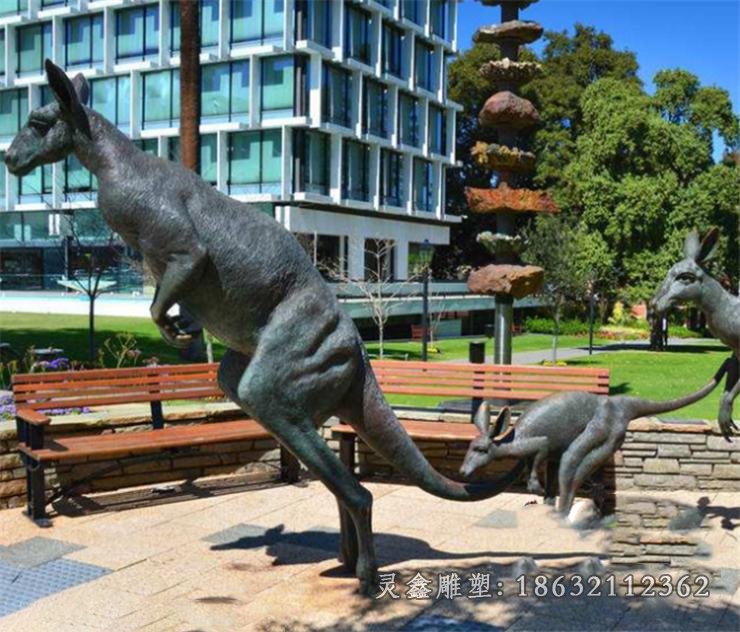 广场袋鼠动物景观铜雕