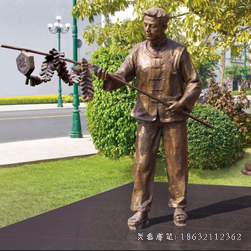 鞭炮公园景观铜雕