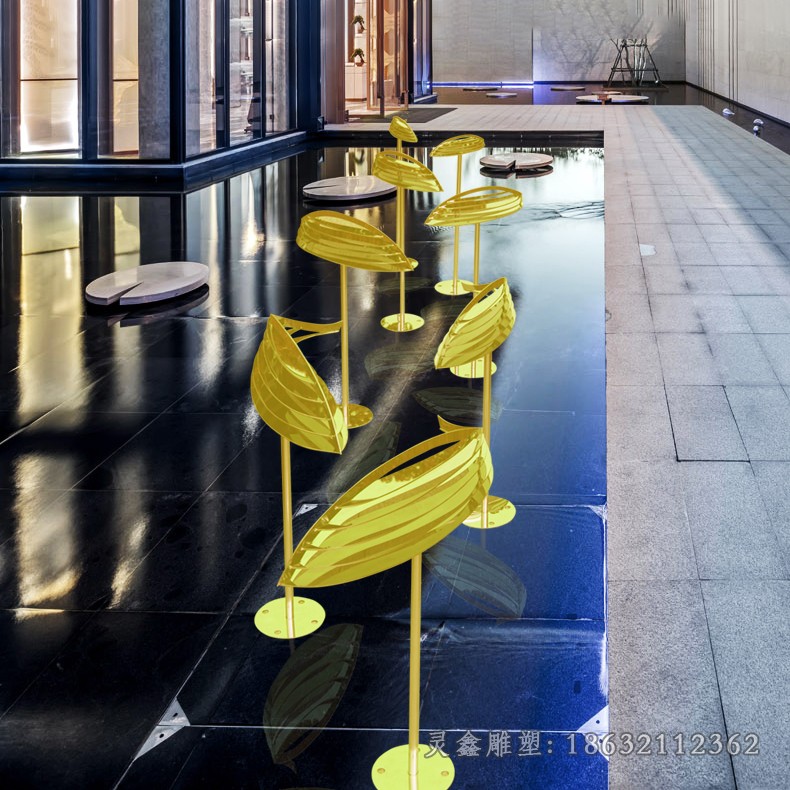 不锈钢彩绘鱼广场景观雕塑