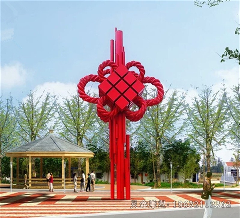 不锈钢中国结户外景观雕塑
