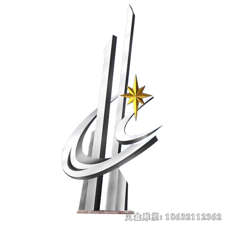 不锈钢抽象樱花广场景观雕塑