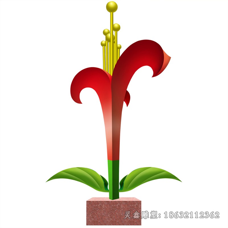 不锈钢绽放雕塑广场花朵雕塑