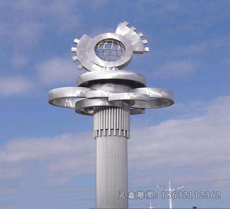 不喜欢创意彩绘齿轮广场雕塑