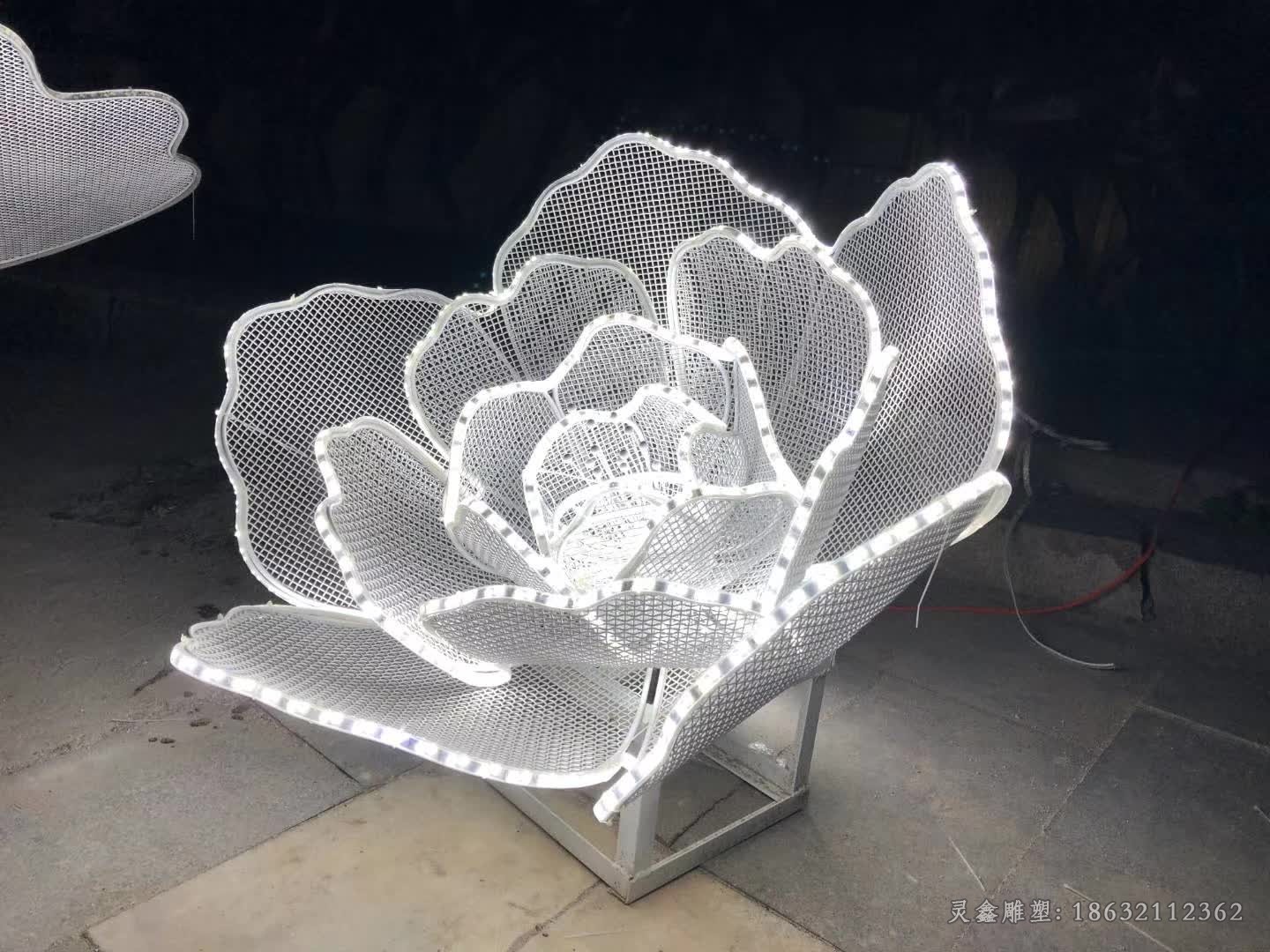 镂空不锈钢玫瑰花庭院雕塑