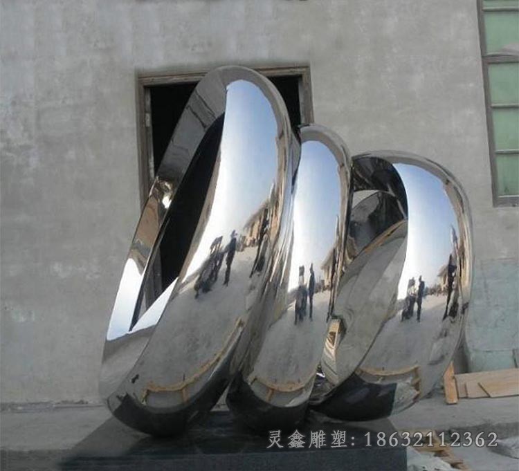 不锈钢广场抽象圆环景观雕塑