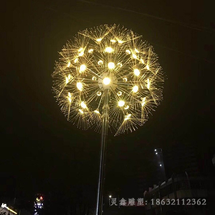 发光不锈钢蒲公英广场雕塑