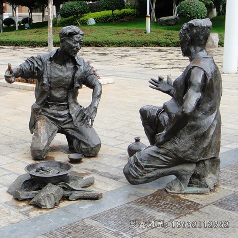 喝酒城市景观铜雕