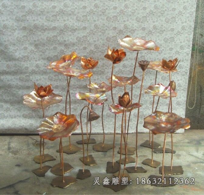 荷花公园植物铜雕