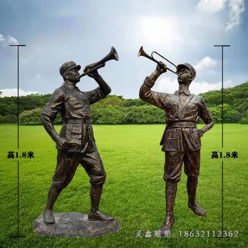 红色文化红军标志铜雕