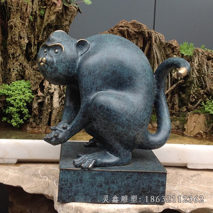 猴子生肖动物景观铜雕