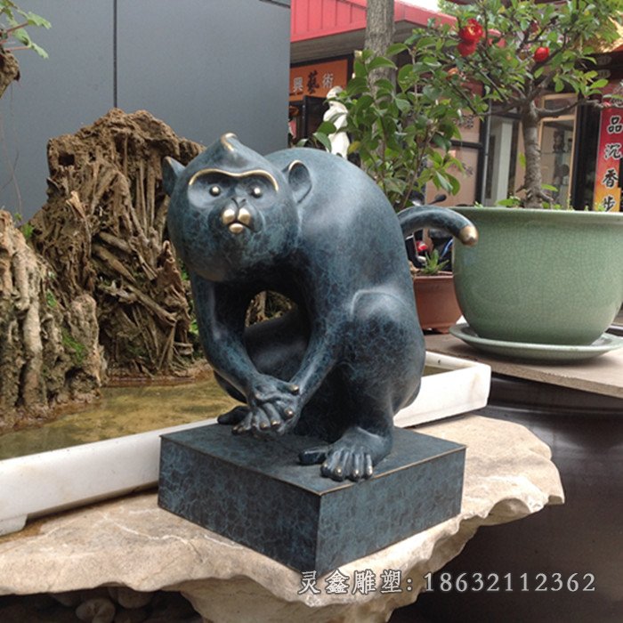 猴子动物铜雕 (7)