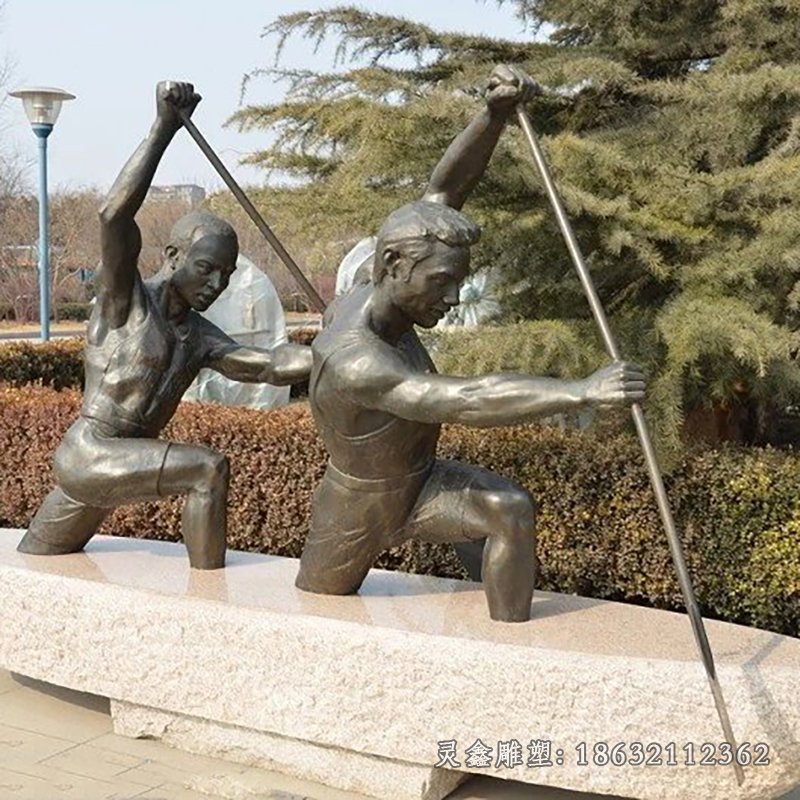公园划船城市铜雕