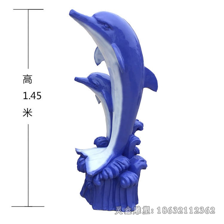 不锈钢彩绘海豚城市动物雕塑