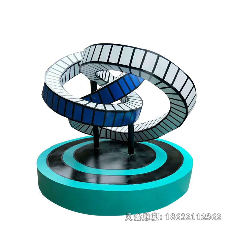 不锈钢彩绘齿轮城市景观雕塑