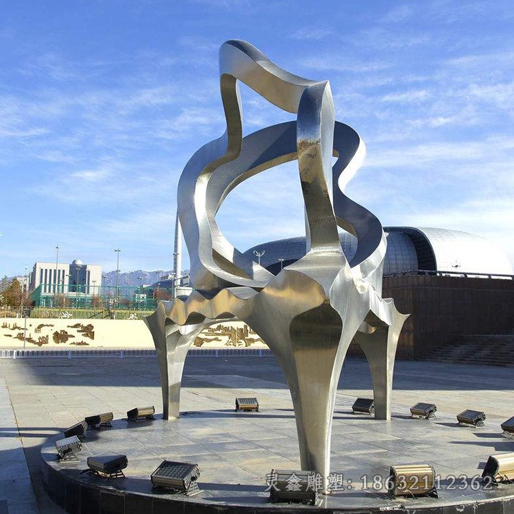 不锈钢抽象钢琴广场景观雕塑
