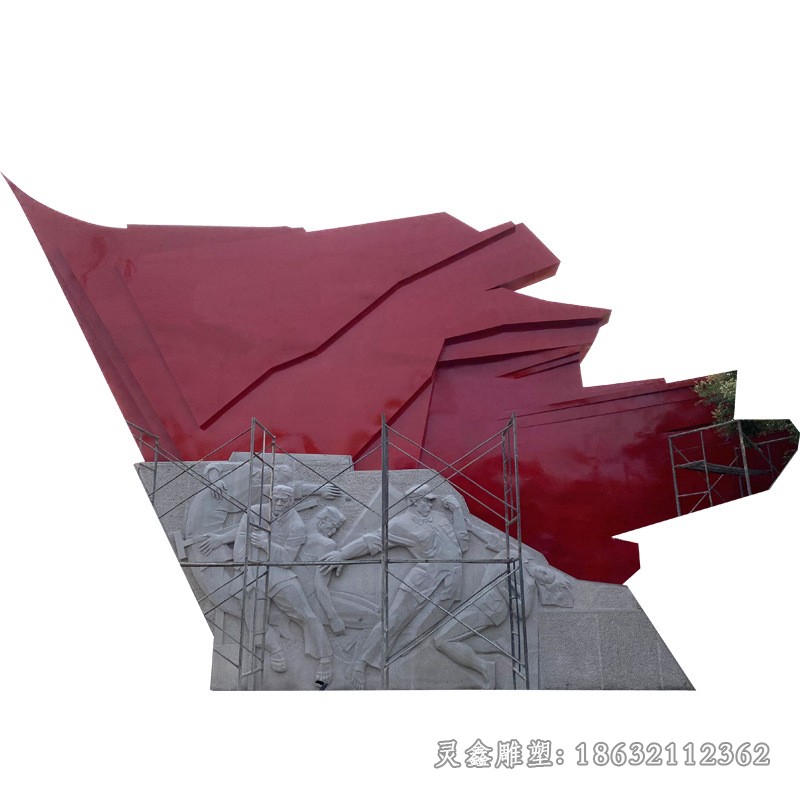 不锈钢彩绘党建城市雕塑