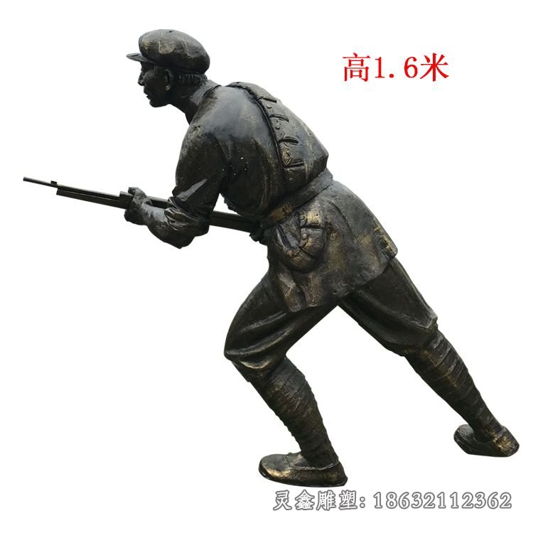 广场红军人物铜雕