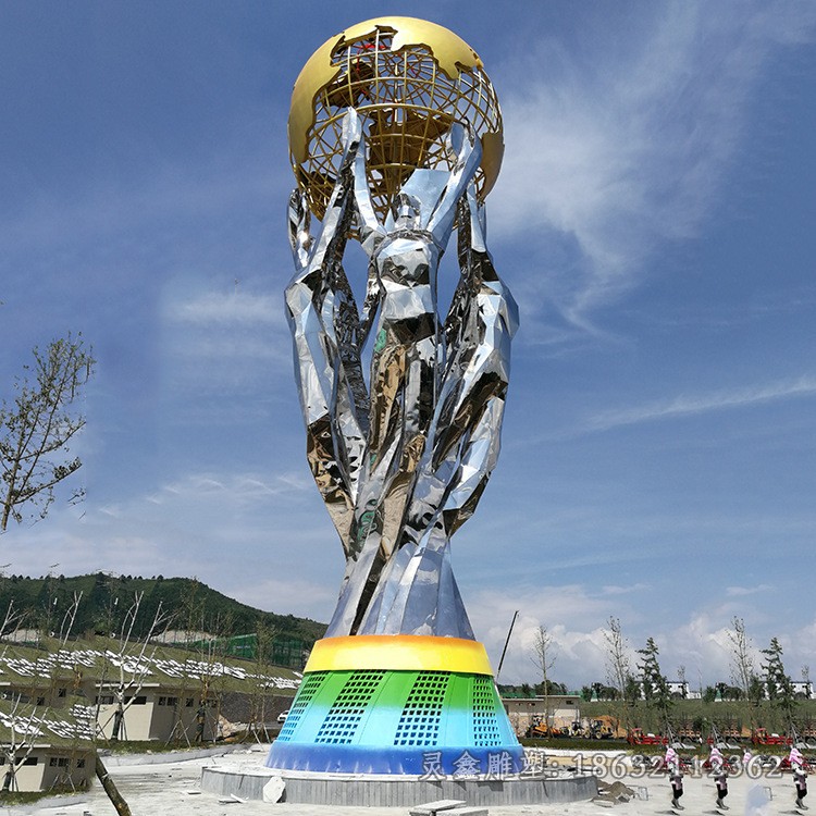 不锈钢镜面抽象人物广场雕塑