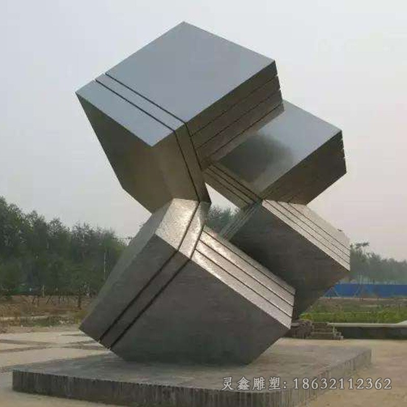 不锈钢抽象镜面广场标志雕塑