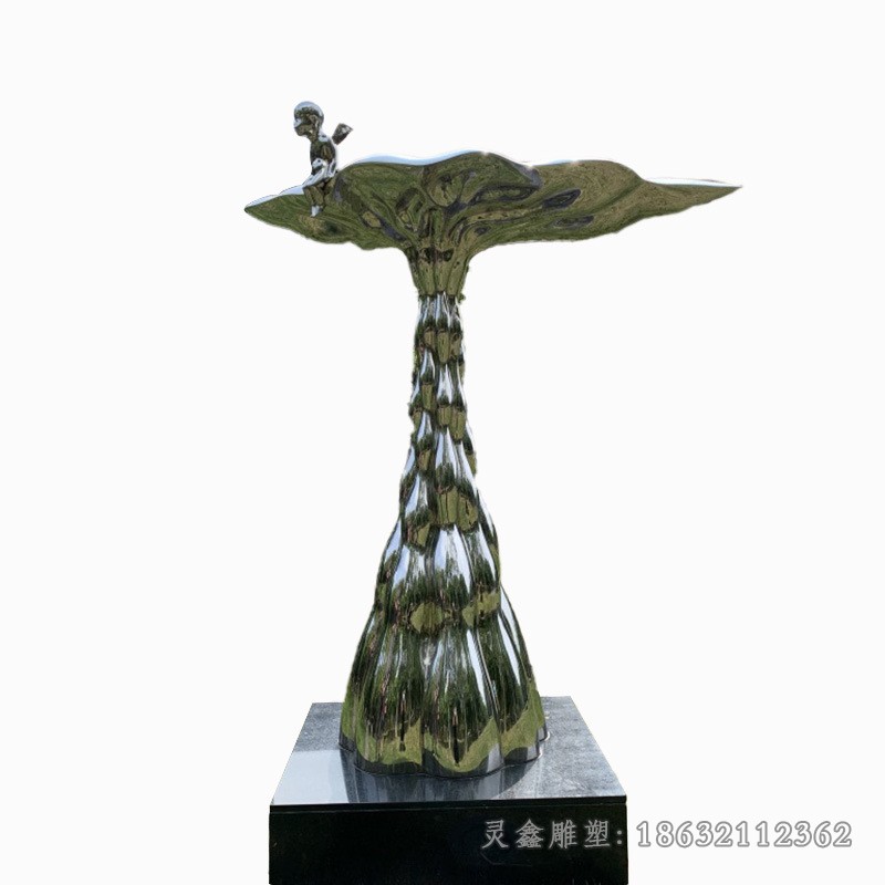 不锈钢镜面抽象城市镜面雕塑