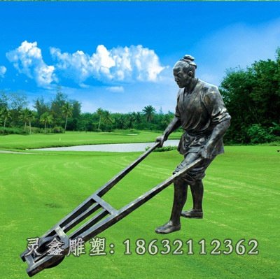 城市农耕干活景观铜雕