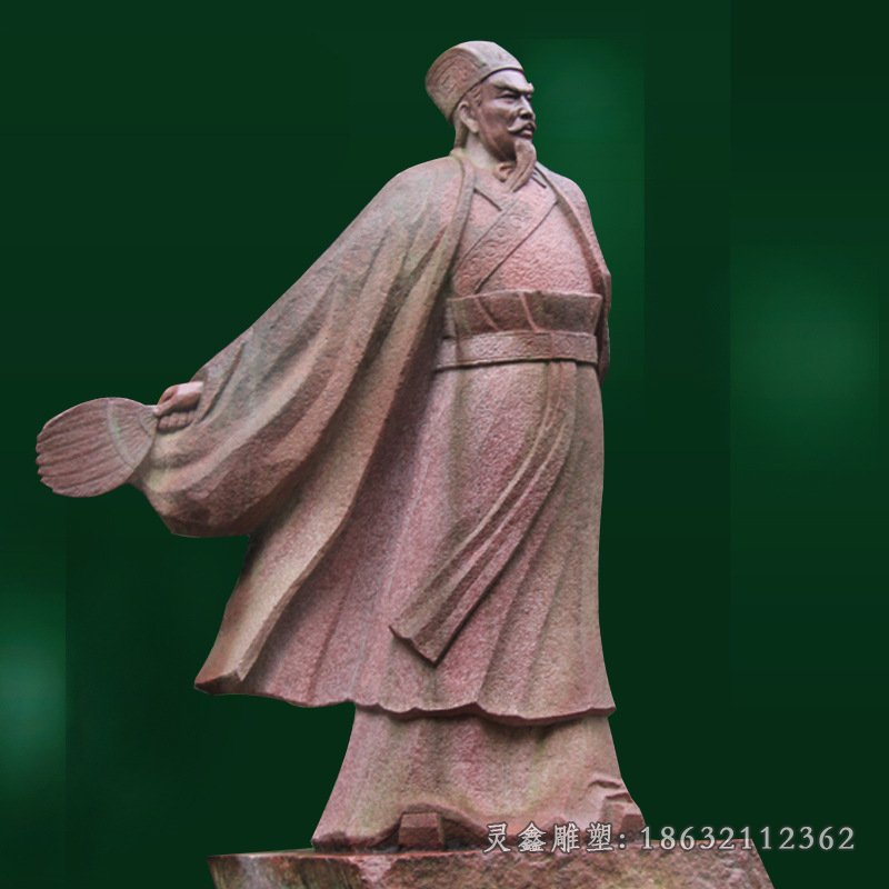 军事家诸葛亮半身像铜雕