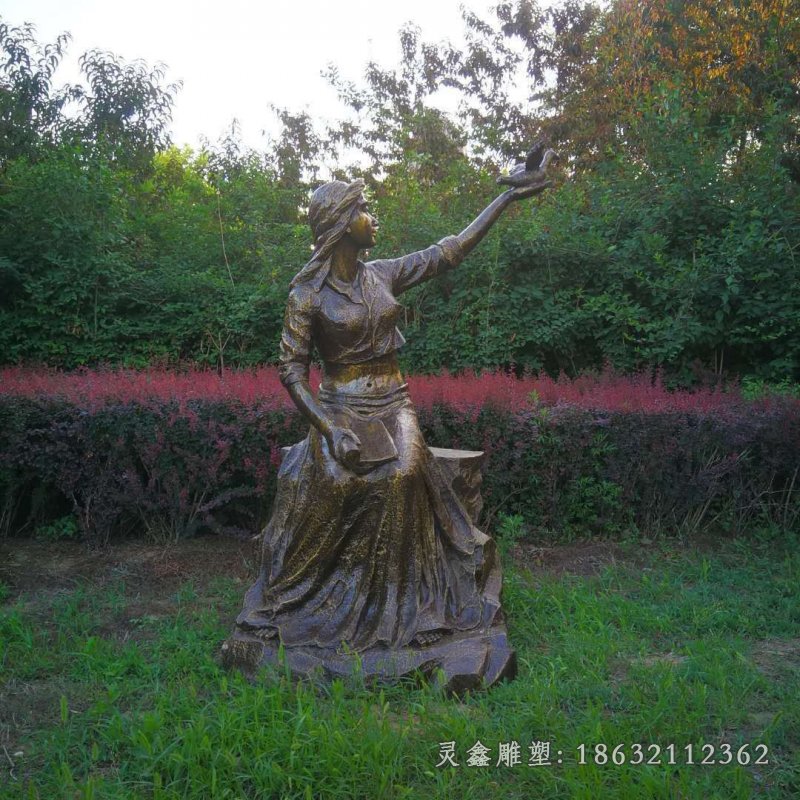 看书人物铜雕 (4)