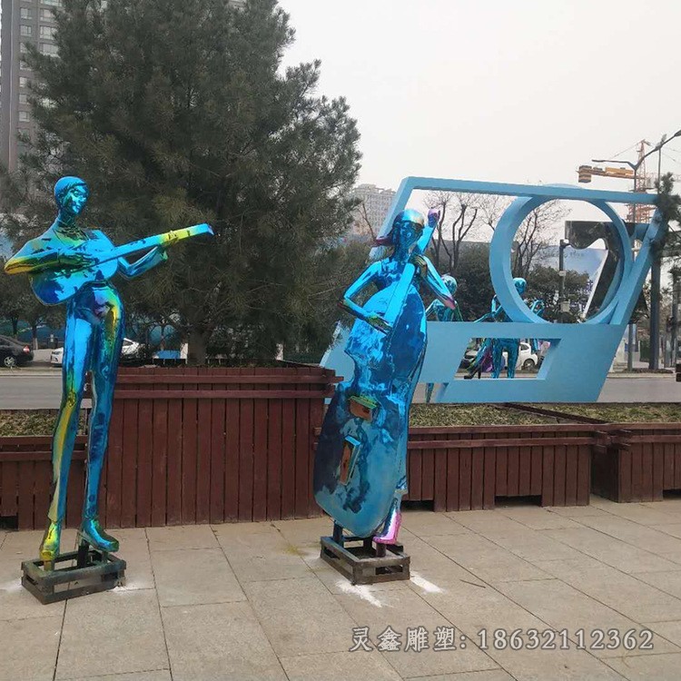不锈钢彩绘购物广场人物雕塑