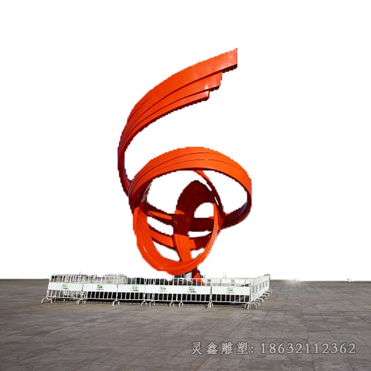 抽象彩绘广场标志不锈钢雕塑