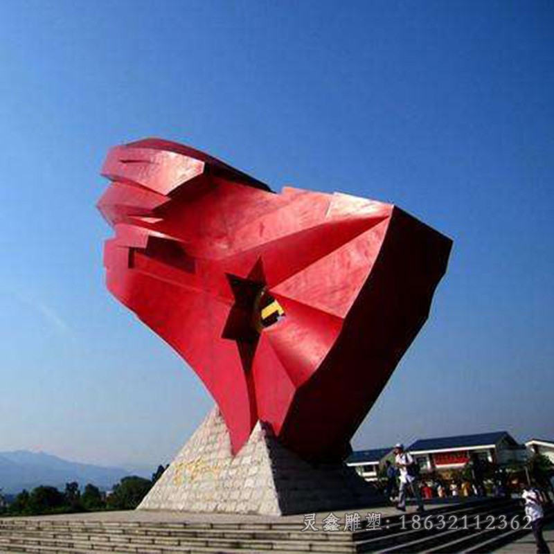 不锈钢彩绘党建园林雕塑
