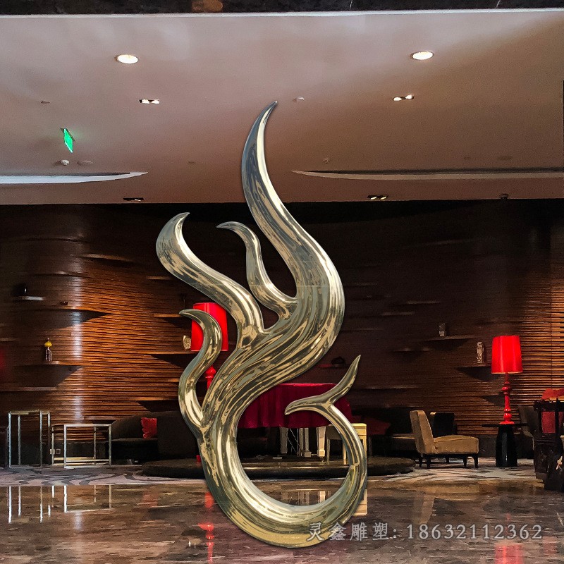 神兽凤凰园林景观不锈钢雕塑