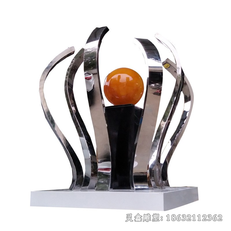 不锈钢彩绘标志球广场雕塑