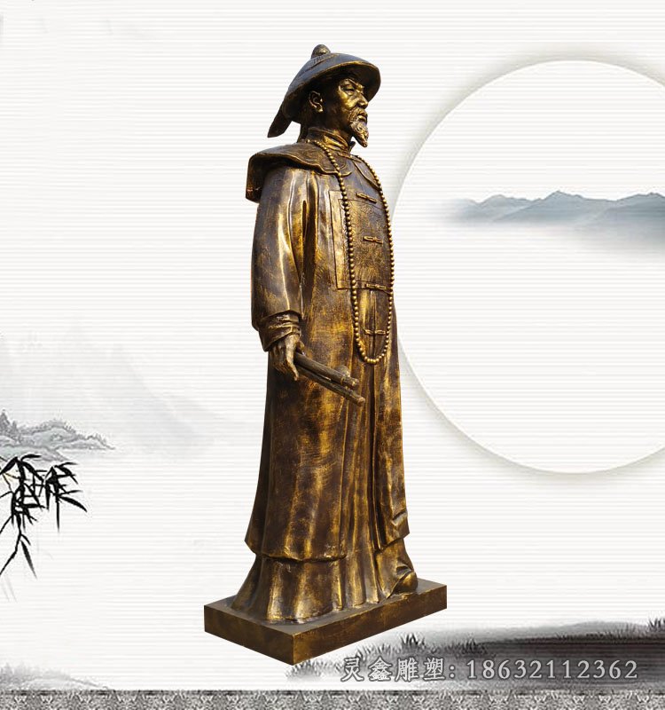林则徐人物雕塑，古代名人铜雕 (2)
