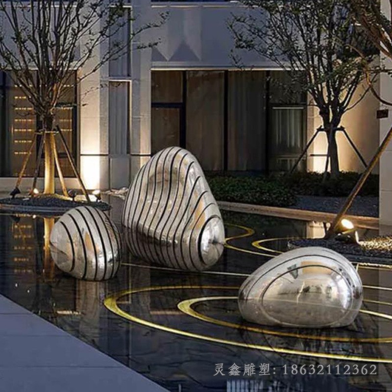 不锈钢彩绘假山别墅景观雕塑