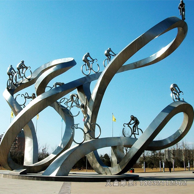 不锈钢异形圆环抽象雕塑