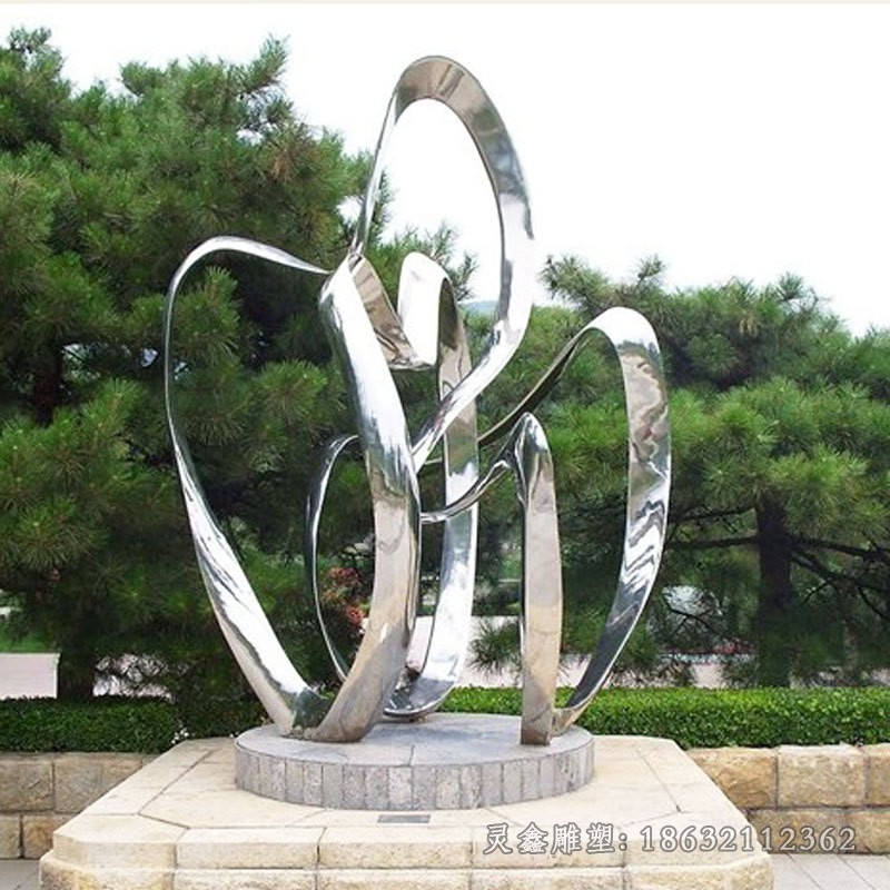 不锈钢异形圆环抽象雕塑