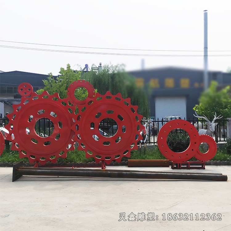 不锈钢抽象齿轮景观雕塑