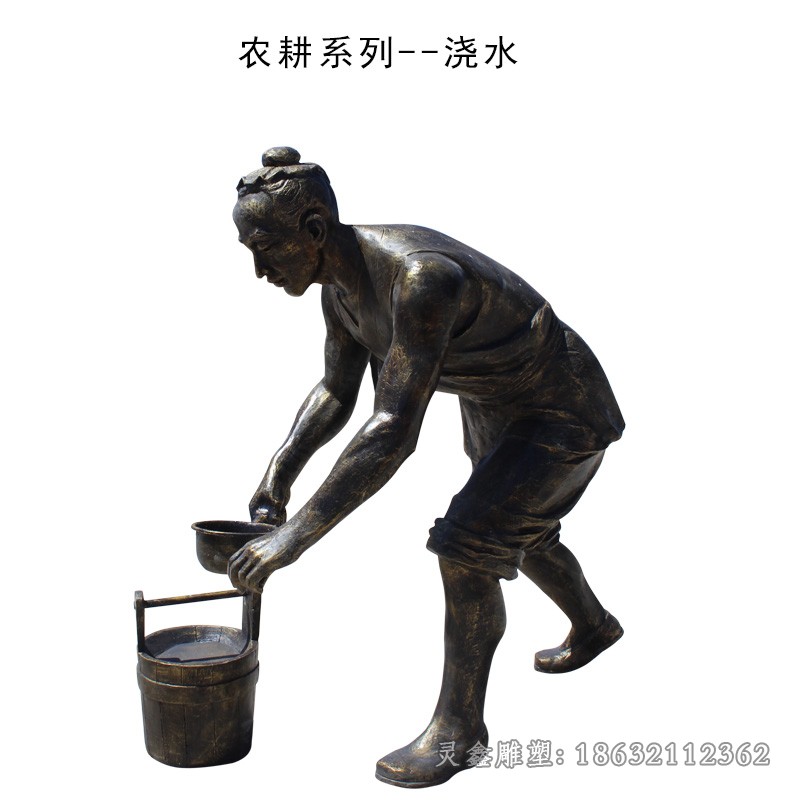 农耕文化城市人物铜雕