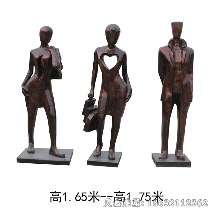 抽象人物标志景观铜雕