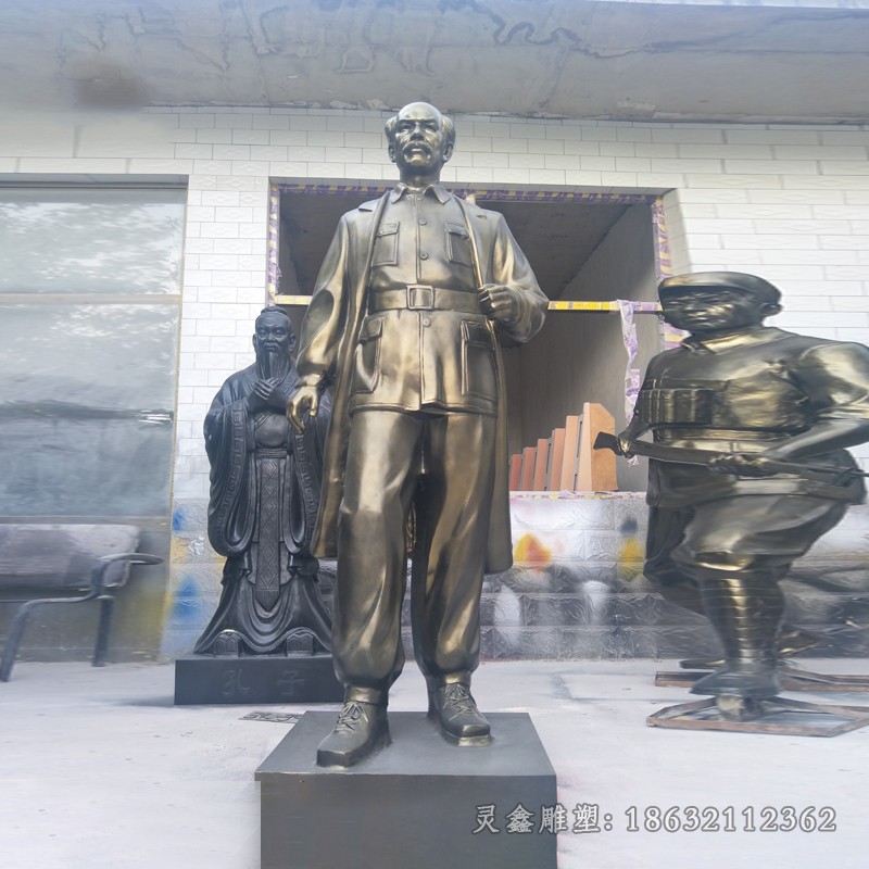 白求恩名人景观抽象铜雕