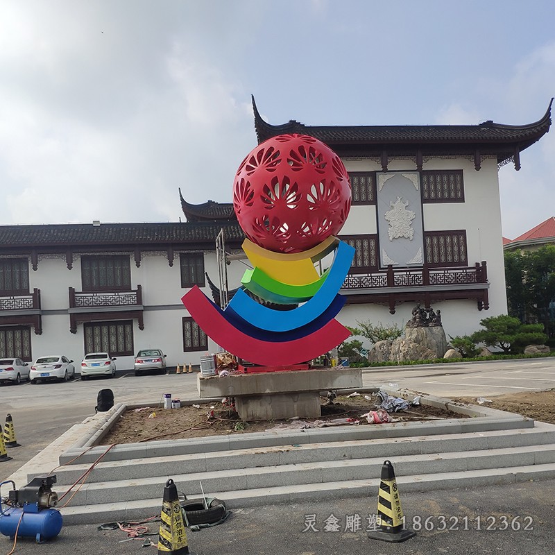 彩绘不锈钢标志景观雕塑